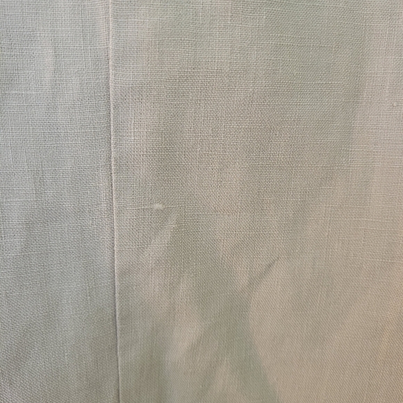 Peck & Peck Tan Linen Blazer One Button Closure Lined Ruffle Detail Size XL - Picture 8 of 12